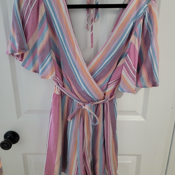 Francesca's Collections Pants - Blue Rain Romper